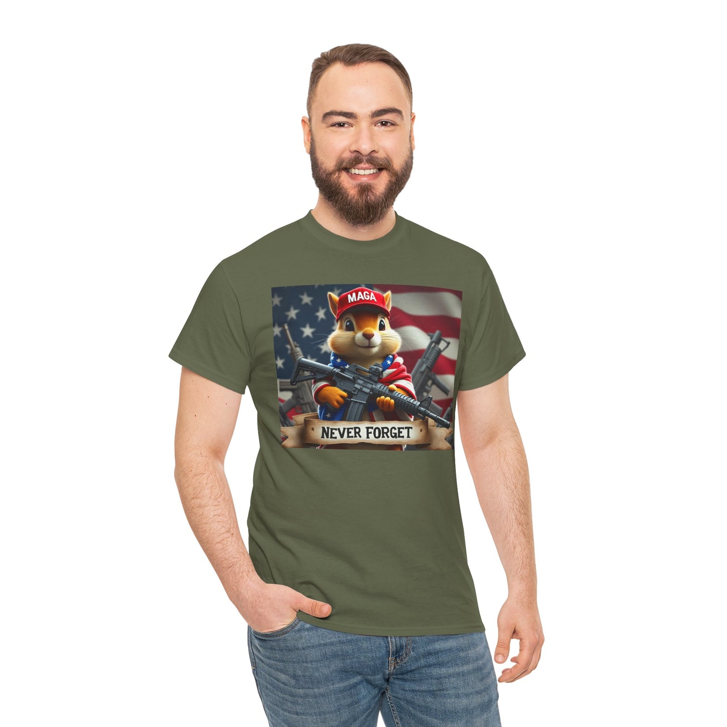 Peanut the Squirrel in MAGA Hat Unisex Tee