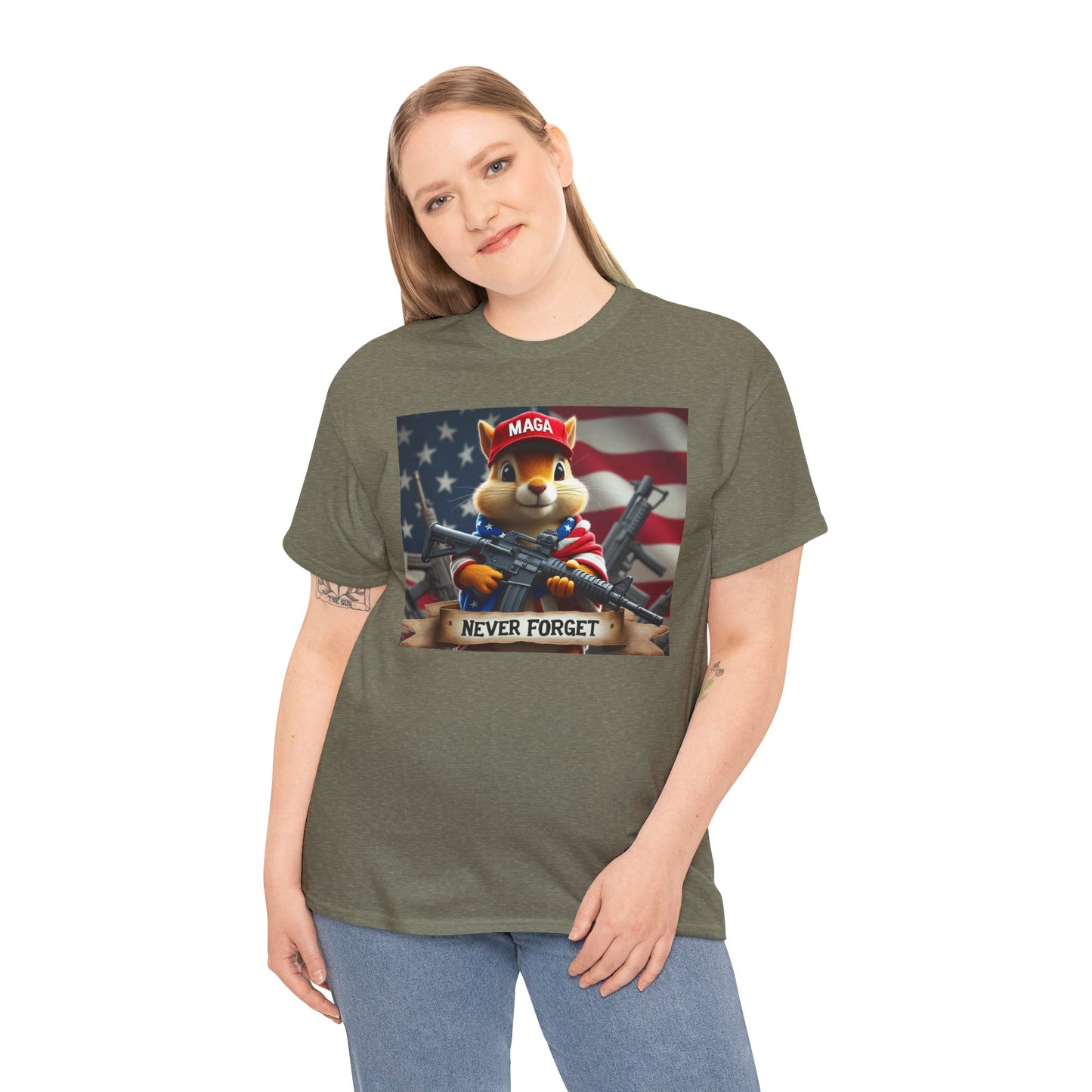 Peanut the Squirrel in MAGA Hat Unisex Tee